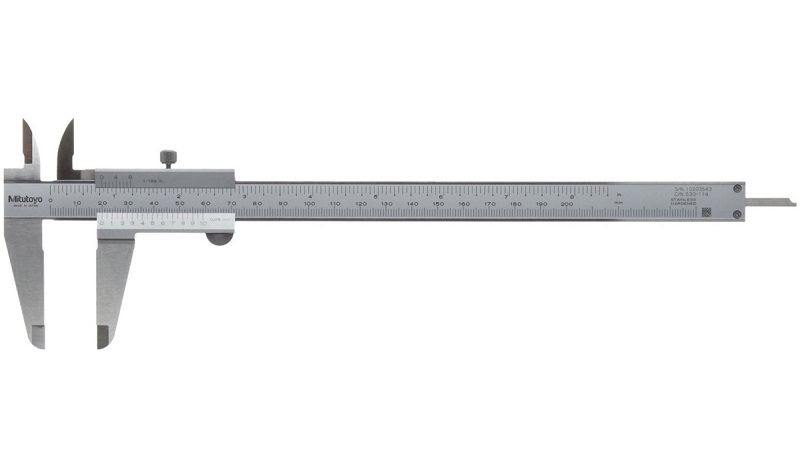 Mitutoyo 530-114 có khả năng đo ở dải từ 0-200mm, độ chia 0.02mm và cấp chính xác là 0.05mm Mitutoyo 530-114 có khả năng đo ở dải từ 0-200mm, độ chia 0.02mm và cấp chính xác là 0.05mm