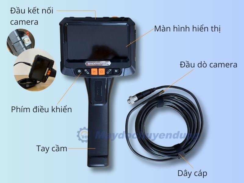 Cấu tạo của camera nội soi có 2 camera màn hình IPS 5 Inch G10 5.5