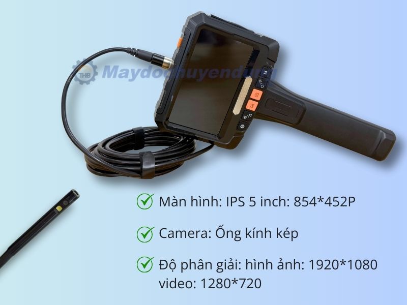 Camera nội soi có màn hình G10 5.5 giúp kiểm tra và theo dõi các bộ phận, linh kiện, ống dẫn