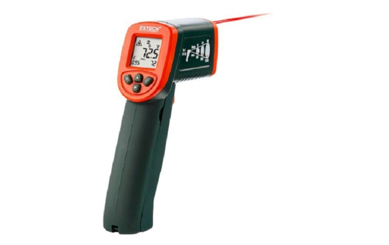 IR267 của Extech có cổng nhiệt độ loại K tích hợp giúp kết nối đầu dò nhiệt độ để đo trực tiếp, nhiệt độ bề mặt hoặc các phép đo nhiệt độ khác.
