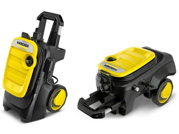 Thiết kế máy phun xịt rửa  Karcher K 5 Compact bền chắc, có tay kéo và bánh xe