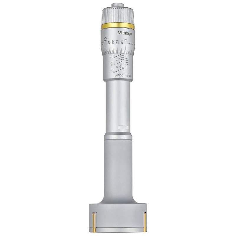 Panme đo lỗ ba chấu Mitutoyo 368-173 có dải đo từ 87-100mm với độ chia là 0.005mm và độ chính xác: ±3μm.  Panme đo lỗ ba chấu Mitutoyo 368-173 có dải đo từ 87-100mm với độ chia là 0.005mm và độ chính xác: ±3μm.