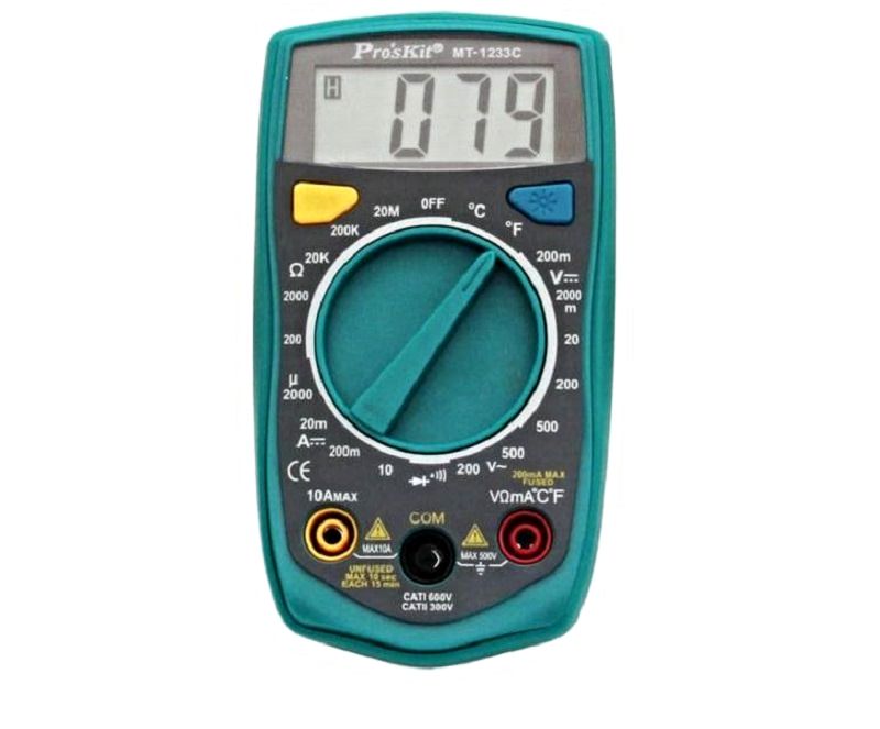 Đồng hồ vạn năng Pro’skit MT-1233C có khả năng hoạt động ở dải nhiệt lớn, 