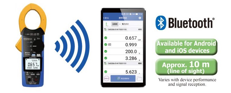 Hioki CM3286-50 kết nối máy tính, điện thoại thông minh