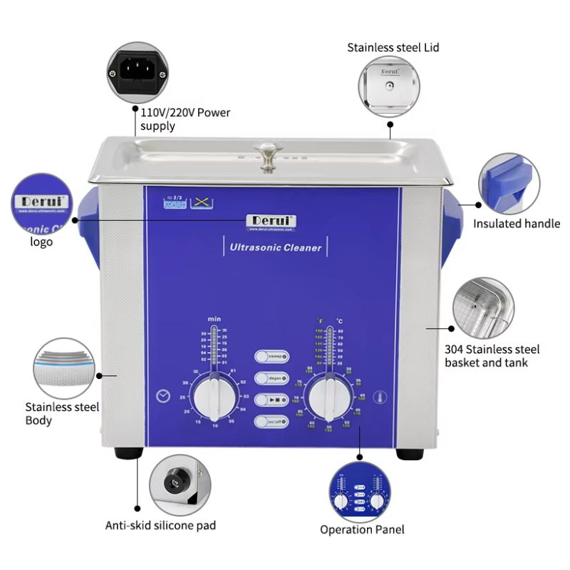 Bể rửa siêu âm Derui DR-DS22 trang bị chức năng Degas và Sweep