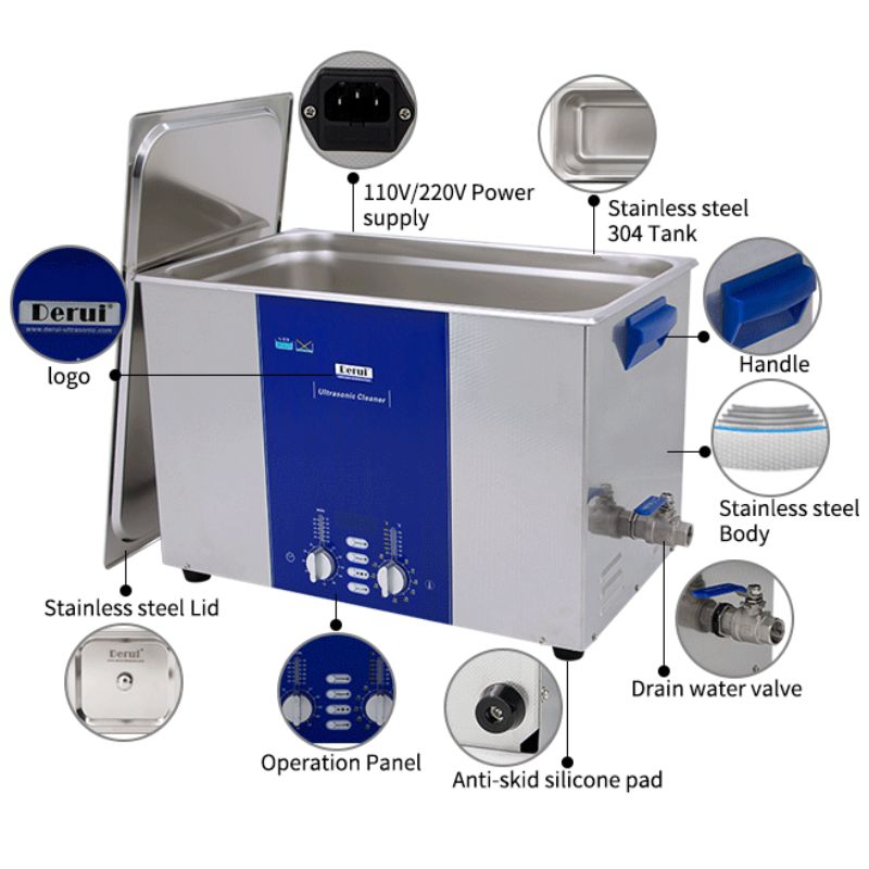 Bể rửa siêu âm Derui DR-DS280 được tích hợp chức năng Degas