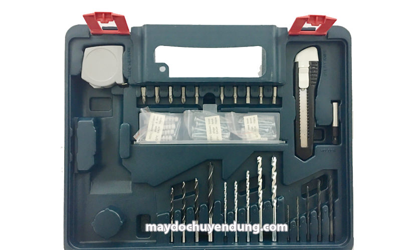 bộ khoan Bosch GSB 10 RE SET 100 chi tiết đi kèm phụ kiện chính hãng