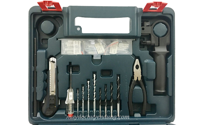 Các phụ kiện của Bosch GSB 550 Electrician được sắp xếp khoa học Các phụ kiện của Bosch GSB 550 Electrician được sắp xếp khoa học