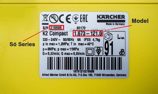 Hướng dẫn kiểm tra máy rửa xe Karcher qua tin nhắn SMS