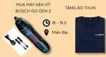 Mua máy vặn vít Bosch Go Gen 2 nhận quà tặng áo thun