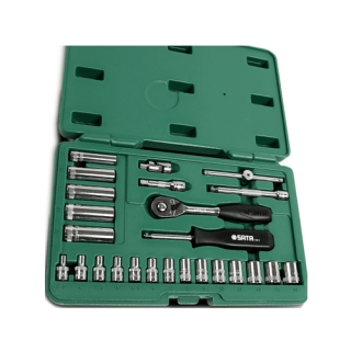 Bộ đầu tuýp 25 chi tiết 1/4in, hệ mét Sata 09001