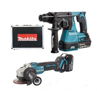 Bộ máy khoan, máy mài góc dùng pin Makita DLX2161X (DHR242+DGA404Z) (18V)