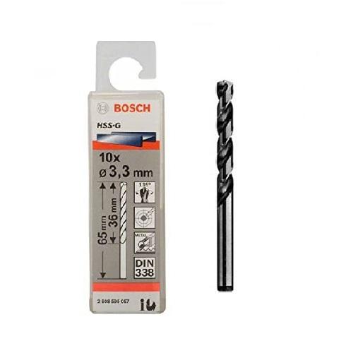 Mũi khoan sắt HSS-G 3.3mm Bosch 2608595057 (hộp 10 mũi)