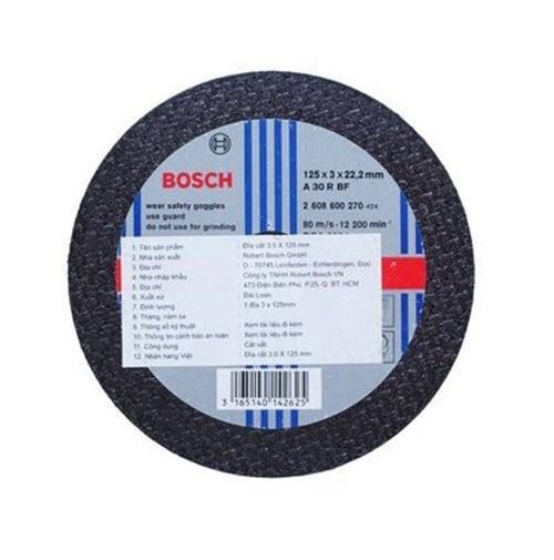 Đá cắt 125x3x22.2mm (sắt) Bosch 2608600270