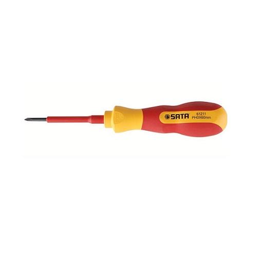 Tuốc nơ vít bake #0x60mm VDE cách điện 1000V Sata 61211 Tuốc nơ vít bake #0x60mm VDE cách điện 1000V Sata 61211