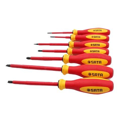Bộ tuốc nơ vít 7 chi tiết cách điện 1000V VDE Sata 09301A