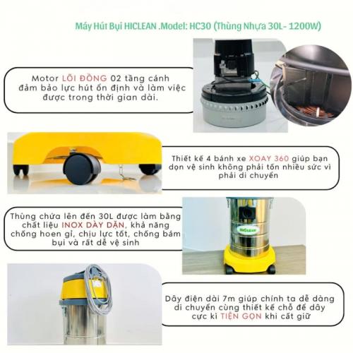 Máy hút bụi công nghiệp HiClean HC30
