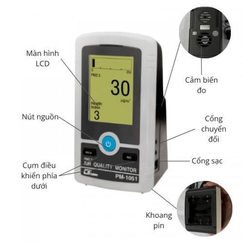 Máy đo chất lượng không khí PM 2.5 loại tiết kiệm Lutron PM-1051