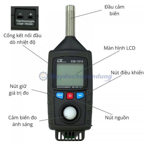 Máy đo đa chỉ tiêu môi trường Lutron EM-1910