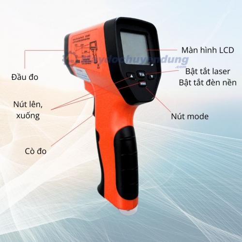 Máy đo nhiệt độ từ xa 1100 độ, 2 tia Laser DT1100