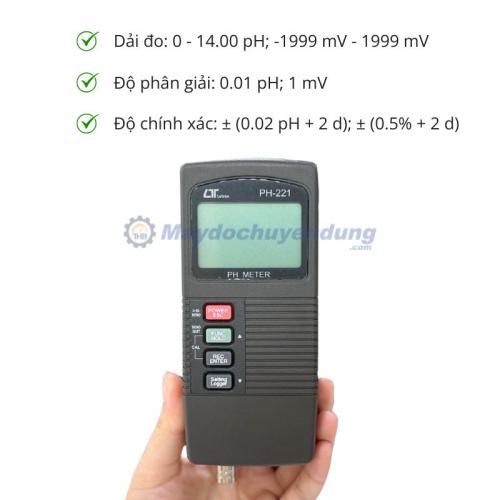 Máy đo pH và EC cầm tay Lutron PH-221