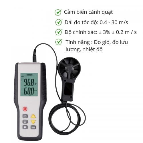 Máy đo tốc độ, lưu lượng gió CFM CMM HT-9819