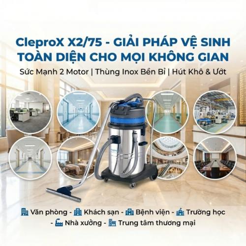 Máy hút bụi CleproX X-2/75 thùng inox