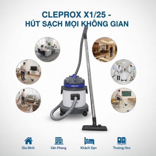 Máy hút bụi CleproX X-1/25 thùng nhựa