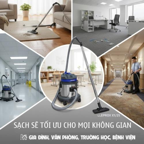 Máy hút bụi CleproX X-1/25 thùng inox 