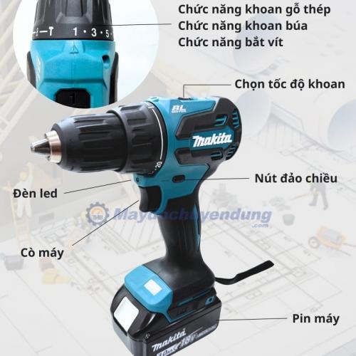 Máy khoan búa vặn vít pin Makita DHP490SFX1 (1 pin, 1 sạc)