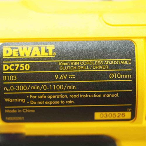 Máy khoan pin Dewalt DC750KA 9.6V