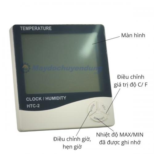 Nhiệt Ẩm Kế Trong Nhà, Ngoài Trời Có Dây HTC-2