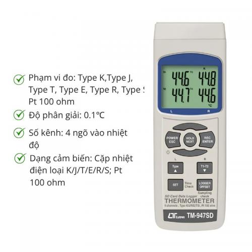 Nhiệt kế 4 kênh Lutron TM-947SD