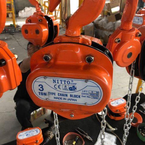 Pa lăng xích kéo tay NITTO 3T-5M 3 tấn 5m
