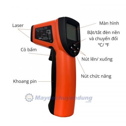 Súng Đo Nhiệt Độ 1100 độ có 2 Tia Laser DT8011H