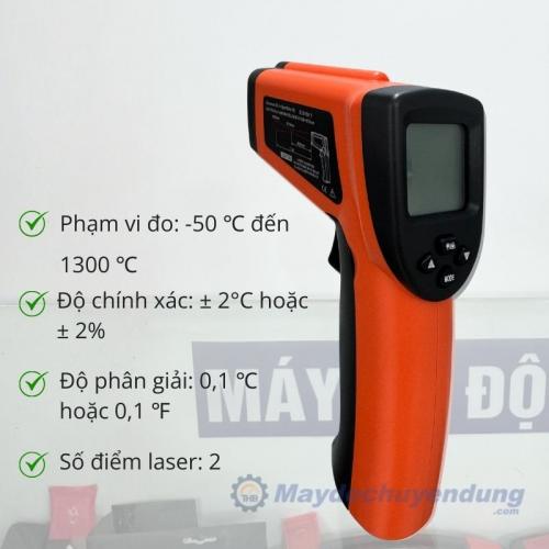 Súng đo nhiệt độ 1300 độ, 2 tia laser DT8013H
