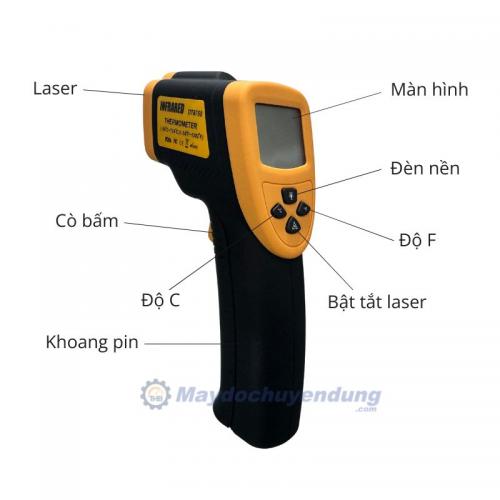 Súng đo nhiệt độ đến 750 độ, 1 tia laser DT8750