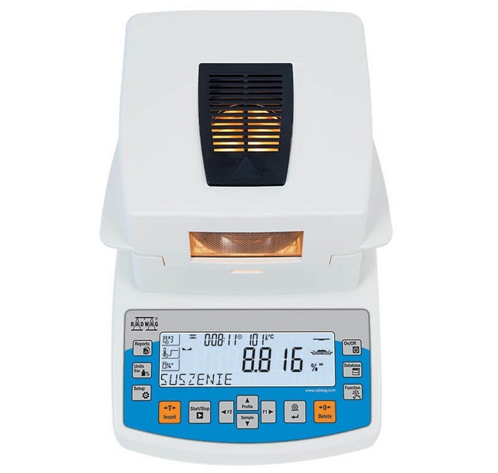 Radwag MA 210.R hoạt động với 4 chế độ sấy ẩm