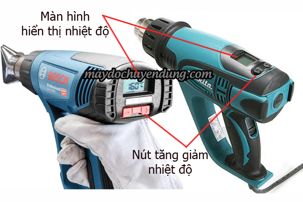 Màn hình hiển thị ở máy khò nhiệt