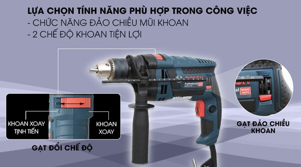 Chế độ khoan búa ở khoan động lực Bosch