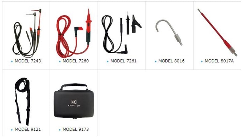 Phụ kiện đi kèm tùy chọn khi mua đồng hồ đo điện trở Kyoritsu 3431 Phụ kiện đi kèm tùy chọn khi mua đồng hồ đo điện trở Kyoritsu 3431