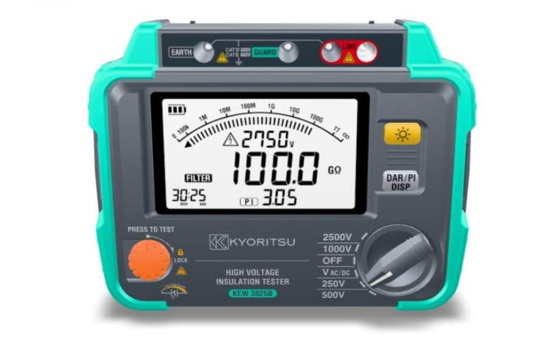 Đồng hồ megomet Kyoritsu 3025B thiết kế bền chắc, tiện lợi khi thao tác 