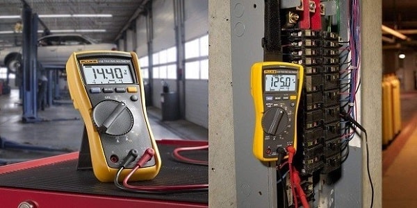 Điểm khác biệt lớn nhất của Fluke 117 so với 115 là nó có thêm chức năng phát hiện điện áp không tiếp xú