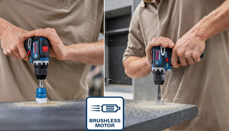 Máy khoan pin Bosch GSR 12V-32 Solo sử dụng động cơ không chổi than, pin 12V