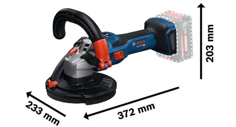 Máy mài bê tông dùng pin Bosch GBR 18V-15 S Solo làm việc linh hoạt nhờ dùng pin