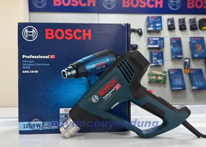 Máy thổi hơi nóng Bosch GHG 18-60 với kiểu dáng nhỏ gọn có tính linh hoạt cao