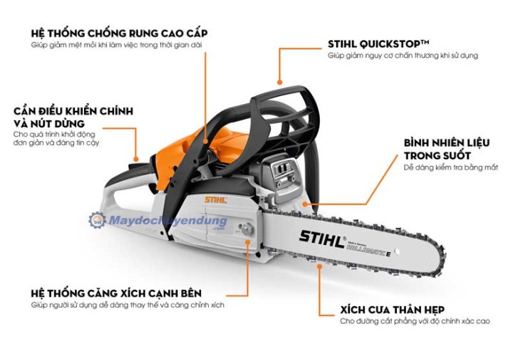 Máy cưa STIHL MS 172 nhỏ gọn, trang bị nhiều tính năng thông minh