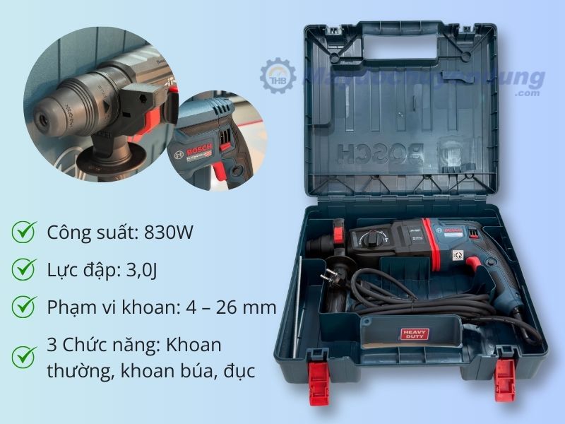 Máy khoan bê tông Bosch GBH 2-26 đáp ứng nhu cầu sử dụng của nhiều đối tượng khác nhau