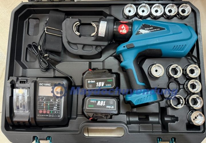 Bộ sản phẩm máy ép cos thủy lực dùng pin EZS-400 kèm pin sạc