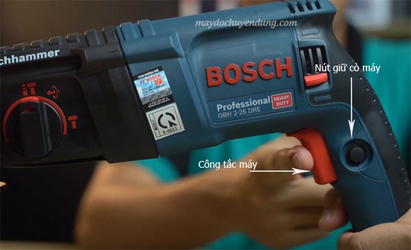 Công tắc và nút giữ cò máy khoan Bosch